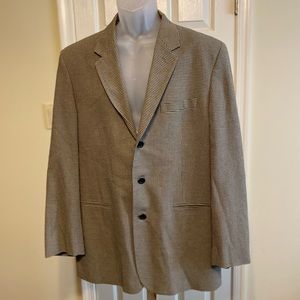 Claiborne - Mens tan & green small plaid blazer, Size: 42R